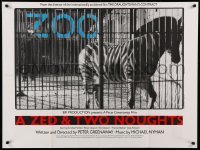 2f721 ZED & TWO NOUGHTS British quad '85 directed by Peter Greenaway, image of zebra in cage!