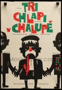 2f149 TRI CHLAPI V CHALUPE Czech 12x17 '63 great wacky art by Jaroslav Fiser!