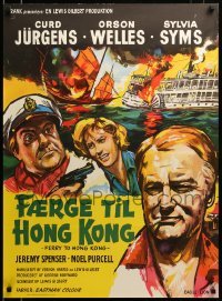 2f282 FERRY TO HONG KONG Danish '59 different art of Sylvia Syms & Orson Welles, Curt Jurgens!