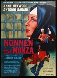 2f292 LADY OF MONZA Danish '70 her other love is God, Wenzel art of nun Anne Heywood!