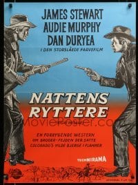 2f298 NIGHT PASSAGE Danish '57 no one could stop the showdown between Jimmy Stewart & Audie Murphy