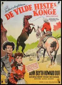 2f301 RED CANYON Danish '50 Zane Grey, Ann Blyth, different artwork by Aage Lundvald!