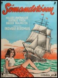 2f303 SHIP TO INDIA Danish '55 Ingmar Bergman's Skepp Till India Land, art by Molgaard Olsen!