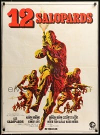 2f756 DIRTY DOZEN French 23x31 '67 Charles Bronson, Jim Brown, Lee Marvin, cool different art!
