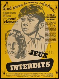 2f764 FORBIDDEN GAMES French 23x31 R50s Rene Clement's Jeux Interdits, different art!