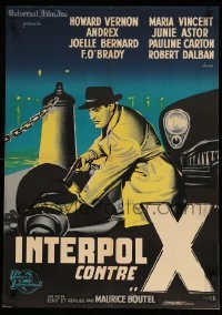 2f773 INTERPOL CONTRE X French 23x32 '60 cool crime artwork by Constantine Belinsky!