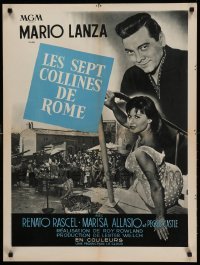 2f824 SEVEN HILLS OF ROME French 24x31 '59 Arrivederci Roma, Mario Lanza, gorgeous Marisa Allasio!