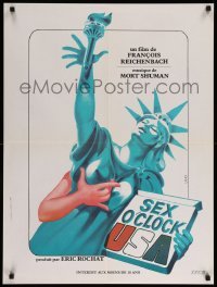2f826 SEX O'CLOCK USA French 24x32 '76 artwork of sexy Statue of Liberty by Michel Landi!