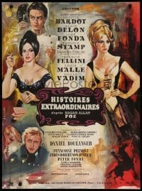 2f829 SPIRITS OF THE DEAD French 23x31 '69 Fellini, Allard art of sexy Brigitte Bardot & Fonda!