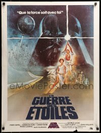 2f830 STAR WARS French 24x31 '77 George Lucas classic sci-fi epic, great art by Tom Jung!