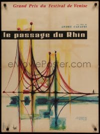 2f842 TOMORROW IS MY TURN teaser French 23x30 '62 cool Clement Hurel artwork of bridge!