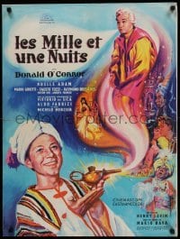 2f852 WONDERS OF ALADDIN French 22x30 '61 Bava's Le Meraviglie di Aladino, art of Donald O'Connor!