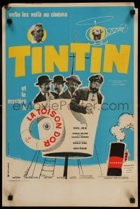 2f728 TINTIN ET LE MYSTERE DE LA TOISON D'OR French 16x24 '61 Talbot as Herge's Tintin, Tealdi art