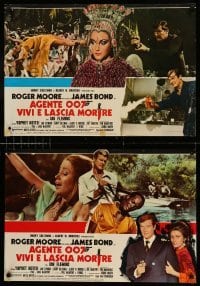 2f128 LIVE & LET DIE set of 10 Italian 18x26 pbustas '73 Roger Moore as Bond, sexy Jane Seymour!