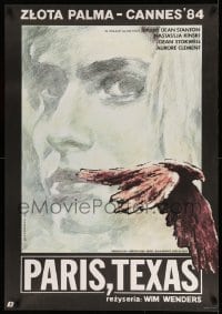 2f962 PARIS, TEXAS Polish 26x38 '85 Harry Dean Stanton, art of Nastassja Kinski by Dybowski!