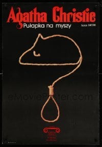 2f969 PULAPKA NA MYSZY stage play Polish 26x38 '87 art of a mouse with noose tail!