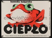 2f871 CENTRAL WARMTH Polish 23x30 '78 great art of colorful frog by Danka!