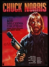 2f859 CODE OF SILENCE Polish 19x27 '85 Chuck Norris is a good cop having a very bad day!