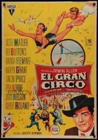 2f328 BIG CIRCUS Spanish '59 different Soligo art of trapeze artists, Victor Mature!