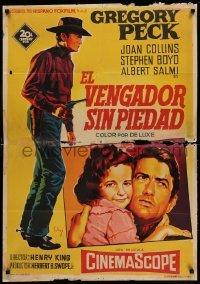 2f331 BRAVADOS Spanish '60 cowboy Gregory Peck with gun & sexy Joan Collins by Soligo!