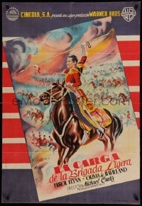 2f333 CHARGE OF THE LIGHT BRIGADE Spanish R62 different Raga art of Errol Flynn on horse!
