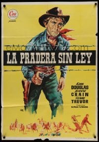 2f365 MAN WITHOUT A STAR Spanish '55 art of cowboy Kirk Douglas pointing gun by Jano!