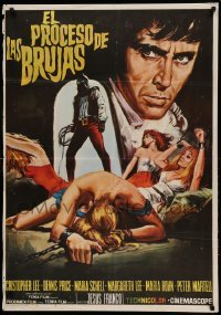 2f371 NIGHT OF THE BLOOD MONSTER Spanish '70 Jess Franco, Christopher Lee, bizarre torture!