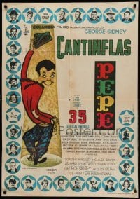 2f373 PEPE Spanish '61 cool art of Cantinflas, plus photos of 35 all-star cast members!