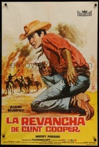 2f376 QUICK GUN Spanish '65 Montalban art of cowboy Audie Murphy in the raw fury of the West!