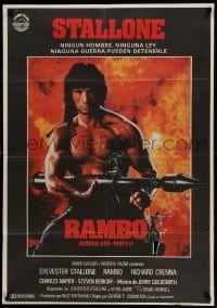 2f377 RAMBO FIRST BLOOD PART II Spanish '85 no law, no war can stop Sylvester Stallone!