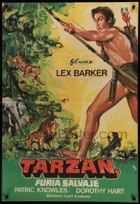 2f394 TARZAN'S SAVAGE FURY Spanish R71 art of Lex Barker & Dorothy Hart, Edgar Rice Burroughs
