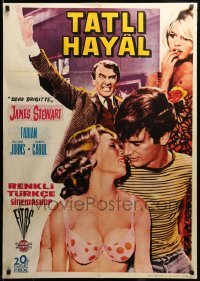 2f092 DEAR BRIGITTE Turkish '65 Jimmy Stewart, Fabian, Brigitte Bardot, different artwork!