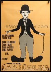 2f226 FESTIVAL CARLI CAPLINA Yugoslavian 19x27 '60s Charlie Chaplin film festival!