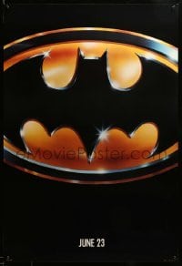 2g502 BATMAN teaser 1sh '89 directed by Tim Burton, cool image of Bat logo, matte finish!