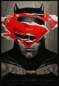 2g512 BATMAN V SUPERMAN teaser DS 1sh '16 cool close up of Ben Affleck in title role under symbol!