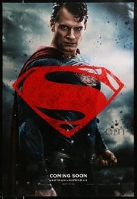 2g510 BATMAN V SUPERMAN int'l teaser DS 1sh '16 waist-high image of Henry Cavill in title role!
