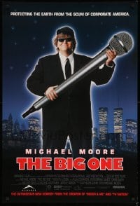 2g528 BIG ONE 1sh '99 great image of Michael Moore holding a giant microphone!