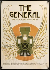 2g279 GENERAL 20x28 commercial poster '77 completely different train art by David Lance Goines!