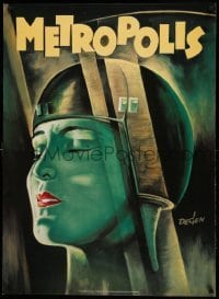 2g298 METROPOLIS 27x37 German commercial poster '00s Fritz Lang, cool art by Kurt Degen!