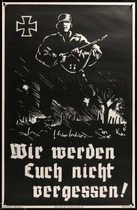 2g322 WE WILL NOT FORGET YOU 26x40 commercial poster '68 striking artwork of a German soldier!