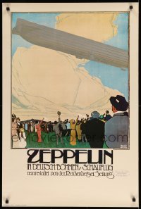 2g324 ZEPPELIN IN DEUTSCH BOHMEN SCHAUFLUG 24x36 commercial poster '76 image from the 1913 poster!