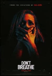 2g586 DON'T BREATHE teaser DS 1sh '16 super close-up of terrified Jane Levy, Fede Alvarez horror!