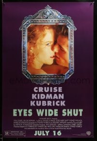 2g607 EYES WIDE SHUT advance DS 1sh '99 Kubrick, Tom Cruise & Nicole Kidman reflected in mirror!