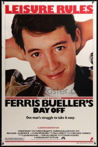 2g611 FERRIS BUELLER'S DAY OFF 1sh '86 c/u of Matthew Broderick in John Hughes teen classic!