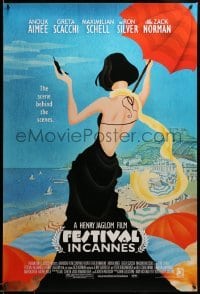 2g612 FESTIVAL IN CANNES 1sh '01 Anouk Aimee, artwork of sexy woman at the beach!