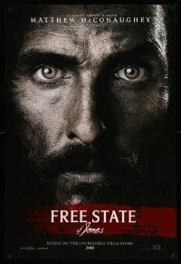 2g626 FREE STATE OF JONES teaser DS 1sh '16 super close-up of intense Matthew McConaughey!