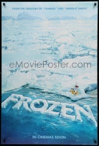 2g630 FROZEN int'l advance DS 1sh '13 voices of Kristen Bell, Alan Tudyk, character on ice floe!