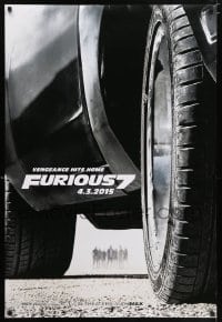 2g631 FURIOUS 7 teaser DS 1sh '15 Jason Statham, Dwayne Johnson, Vin Diesel, close up image of car!