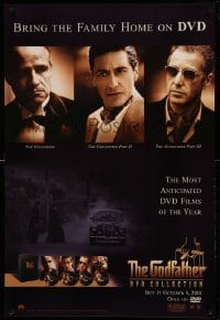 2g218 GODFATHER DVD COLLECTION 27x40 video poster '01 portraits of Marlon Brando & Al Pacino!
