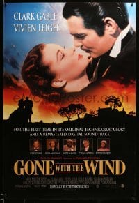 2g645 GONE WITH THE WIND advance 1sh R98 classic image of Clark Gable and Vivien Leigh!